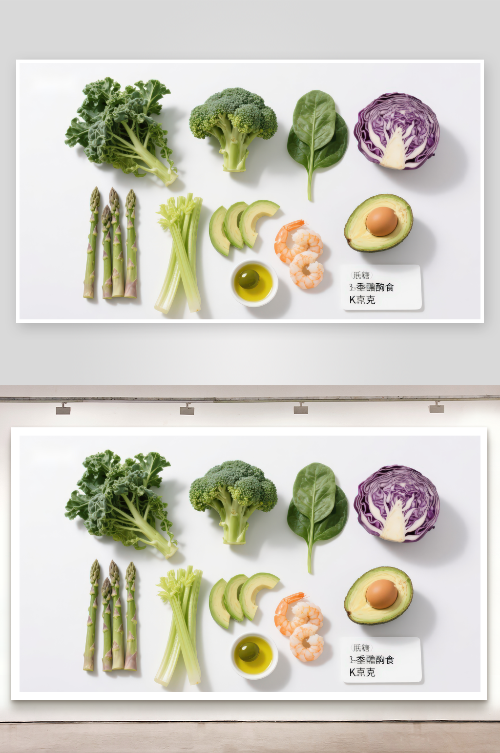 新鲜蔬菜水果与海鲜食材摆拍素材