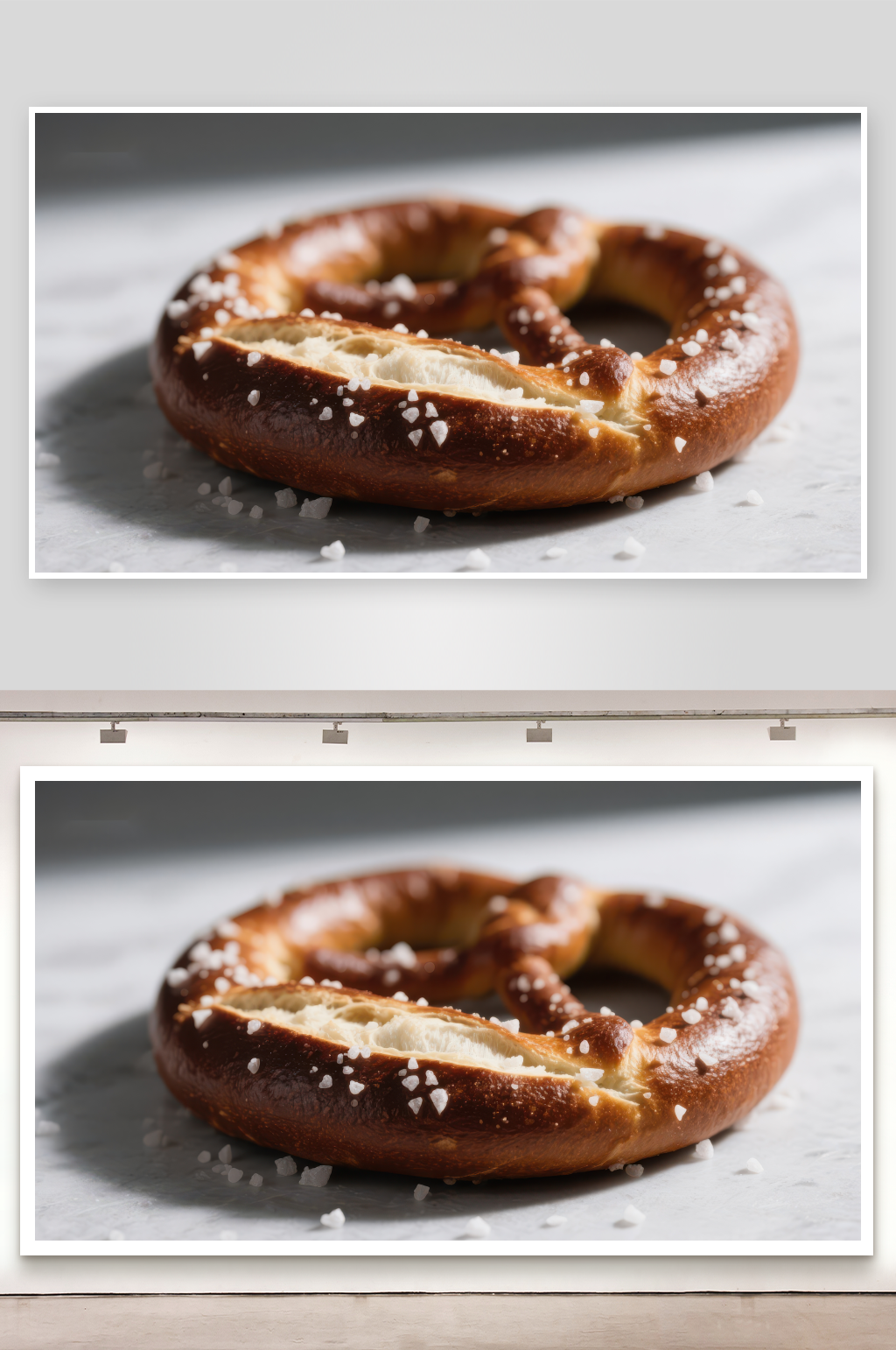 新鲜出炉的椒盐软Pretzel素材