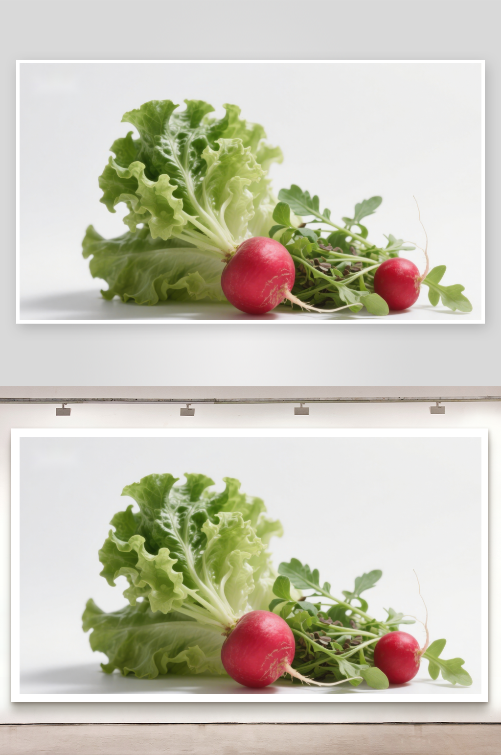 新鲜红萝卜与生菜素材