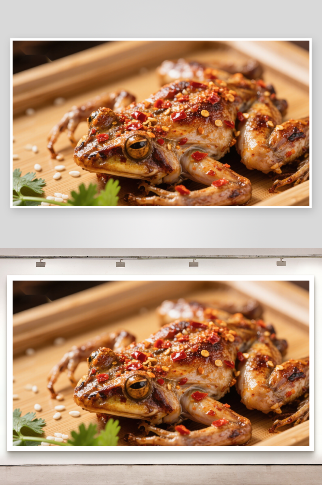 香辣烤蛙美味佳肴素材