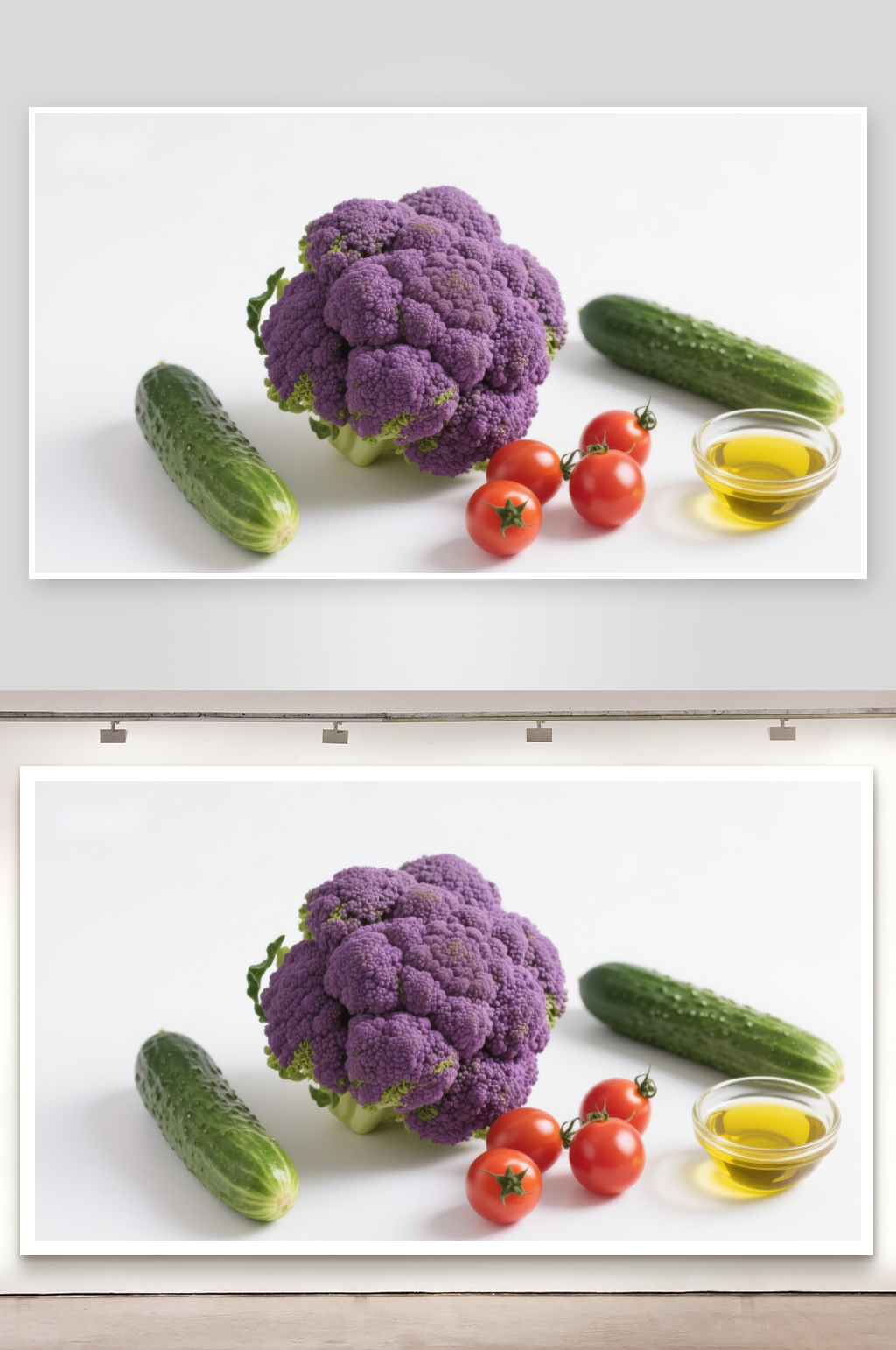紫色花椰菜与新鲜蔬菜素材