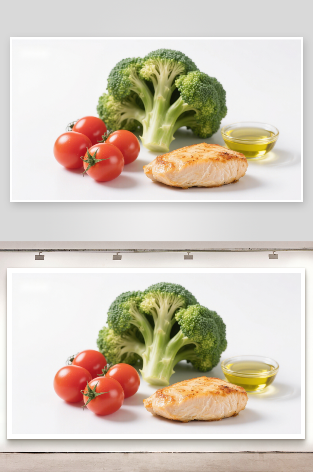 鸡胸肉与蔬菜食材组合素材