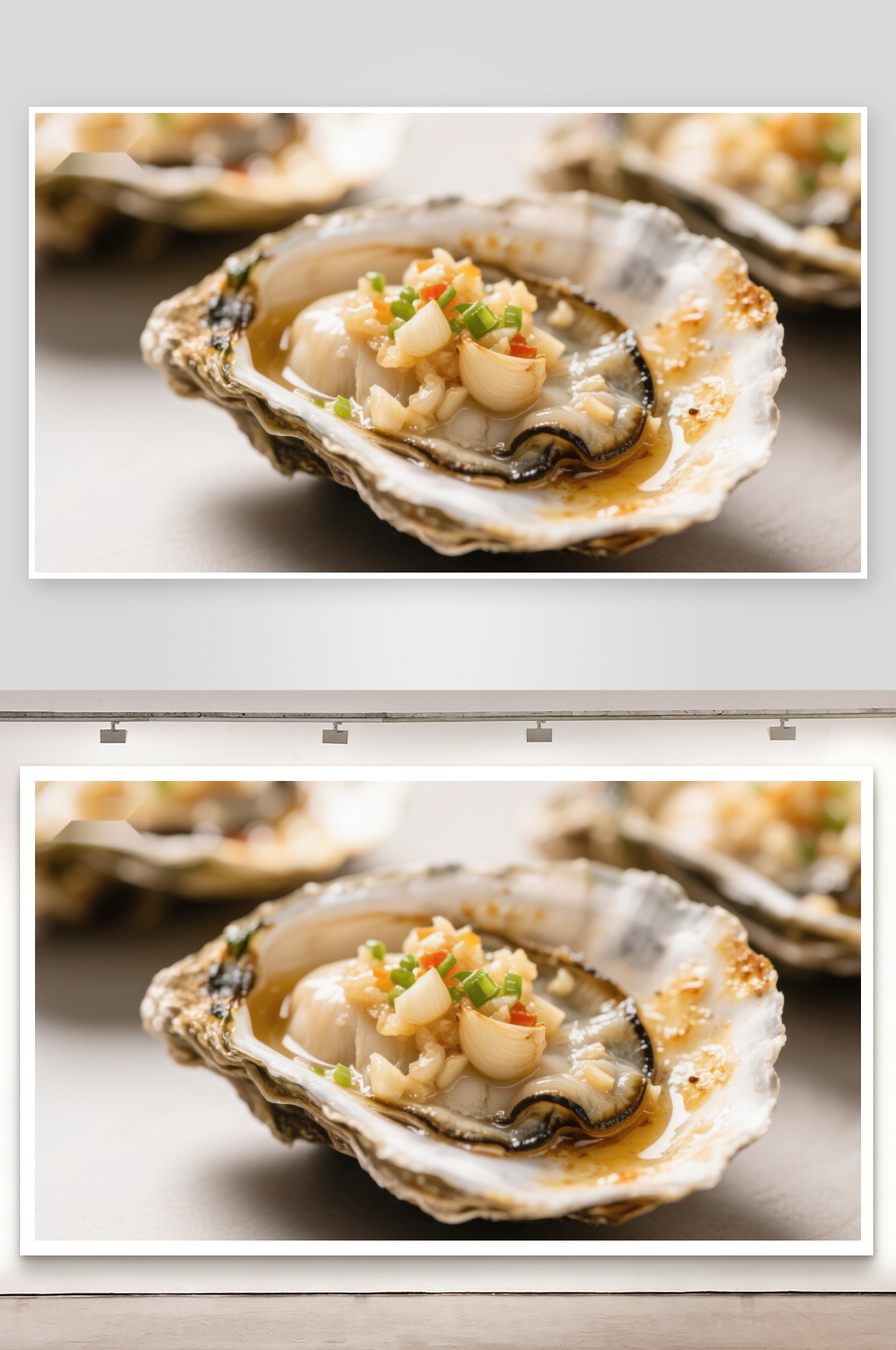 蒜蓉烤生蚝美味海鲜佳肴素材