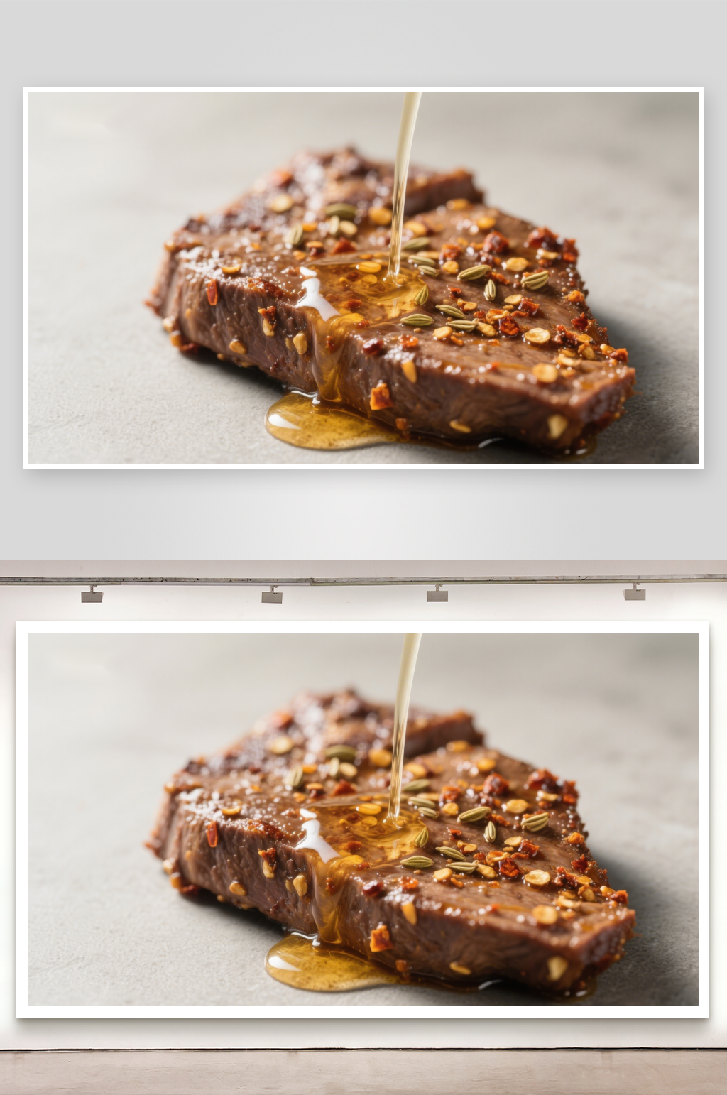 蜂蜜浇灌的香料烤肉素材