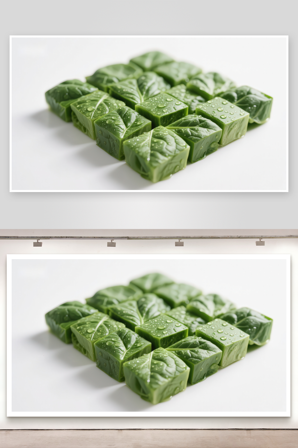 绿色叶状立方体排列素材