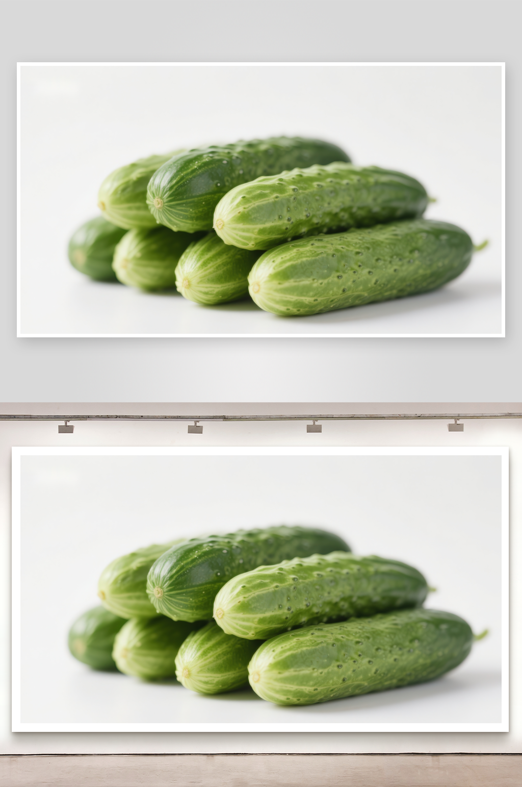 新鲜黄瓜堆叠特写素材