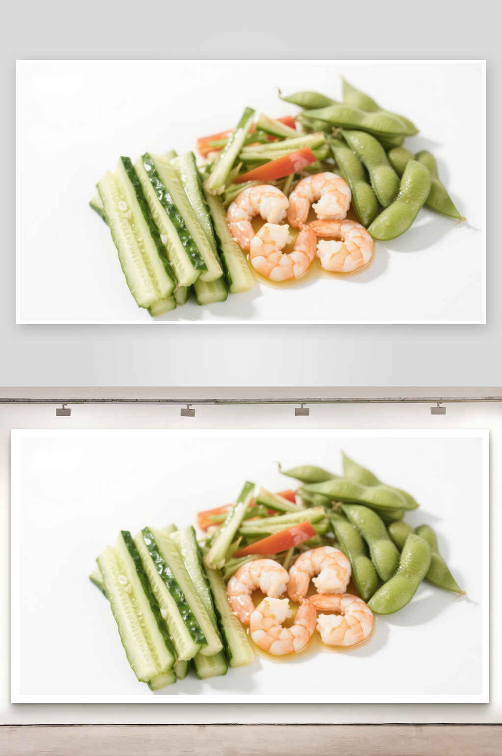 虾仁黄瓜毛豆配菜素材