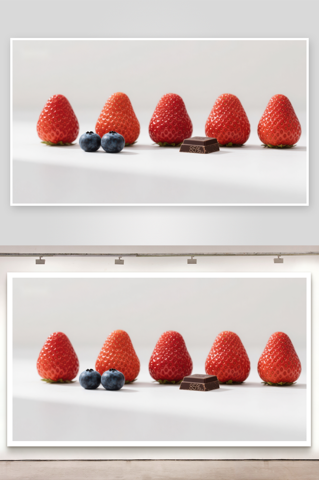 草莓蓝莓与巧克力的组合素材