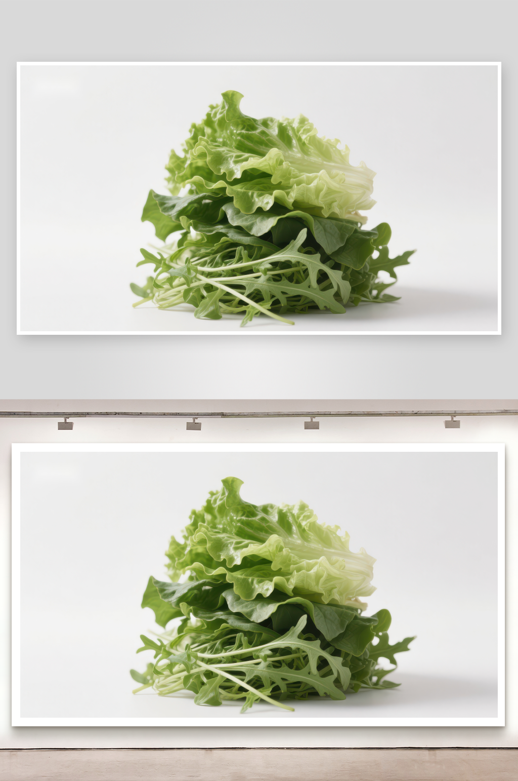 新鲜绿叶蔬菜堆叠素材