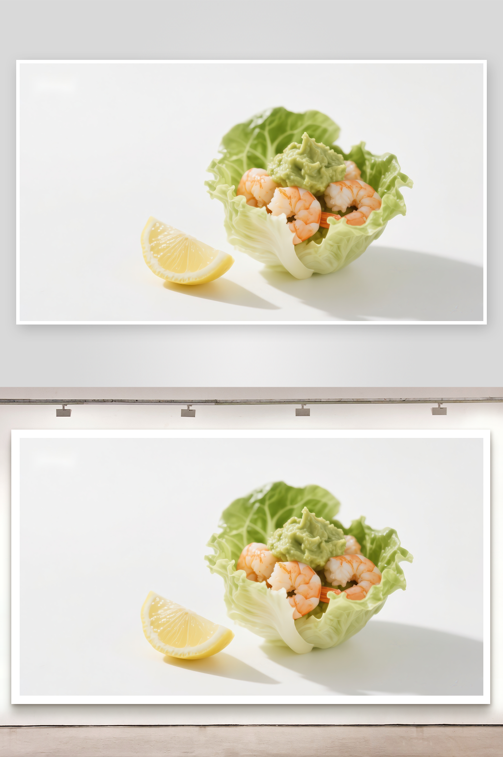生菜包裹虾仁与鳄梨沙拉素材