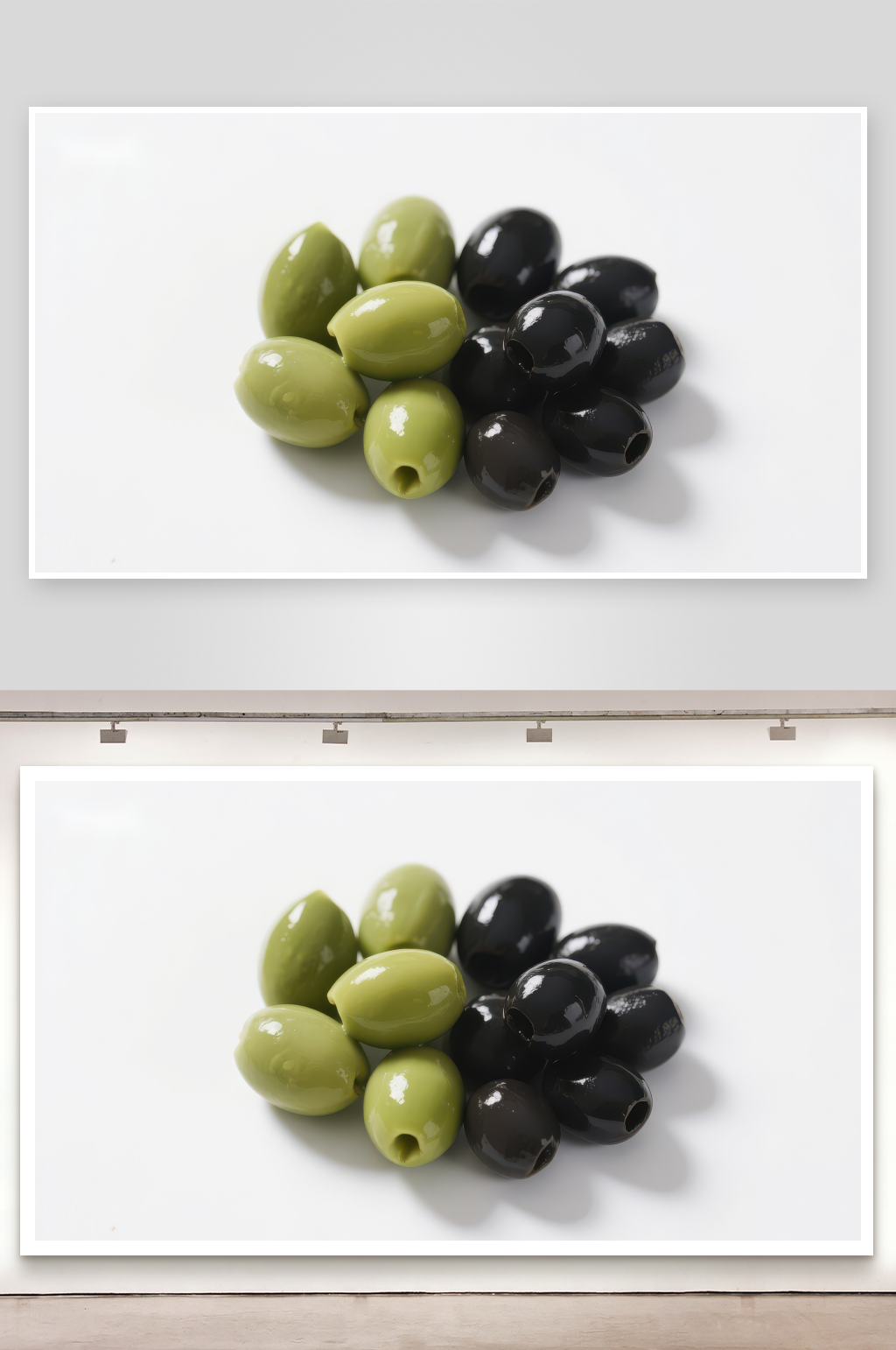 绿黑橄榄堆叠特写素材