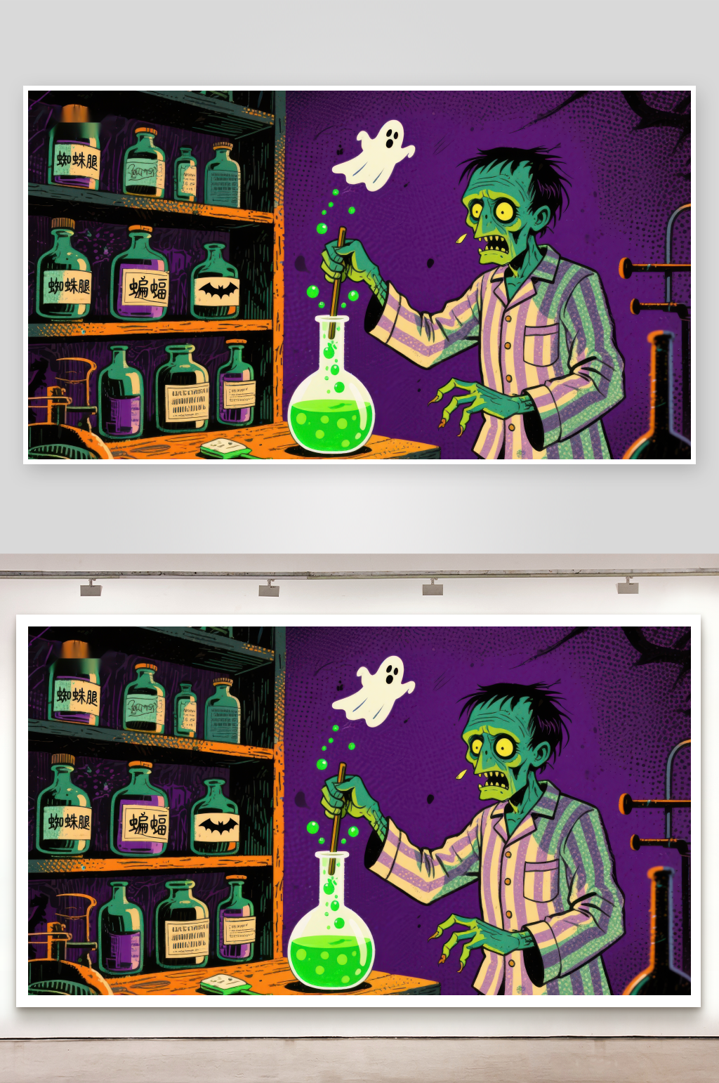 僵尸科学家在实验室调配神秘药剂素材