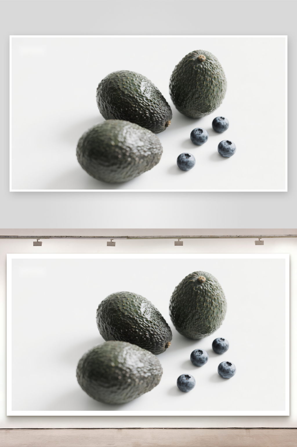 鳄梨与蓝莓的静物组合素材