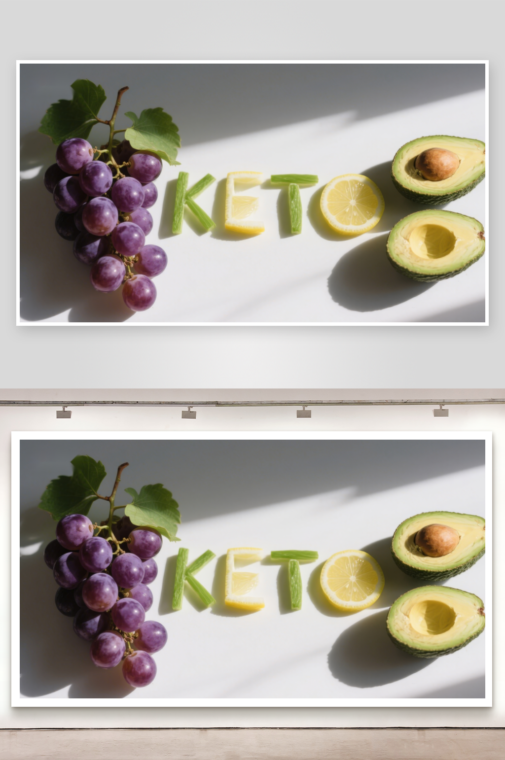 水果拼字展示KETO健康饮食素材
