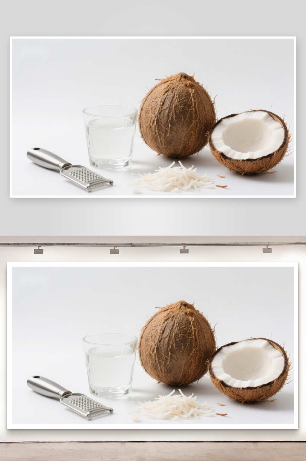 椰子与椰汁的清新组合素材