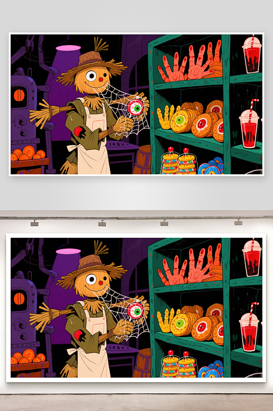 稻草人与怪诞糖果店-众图网