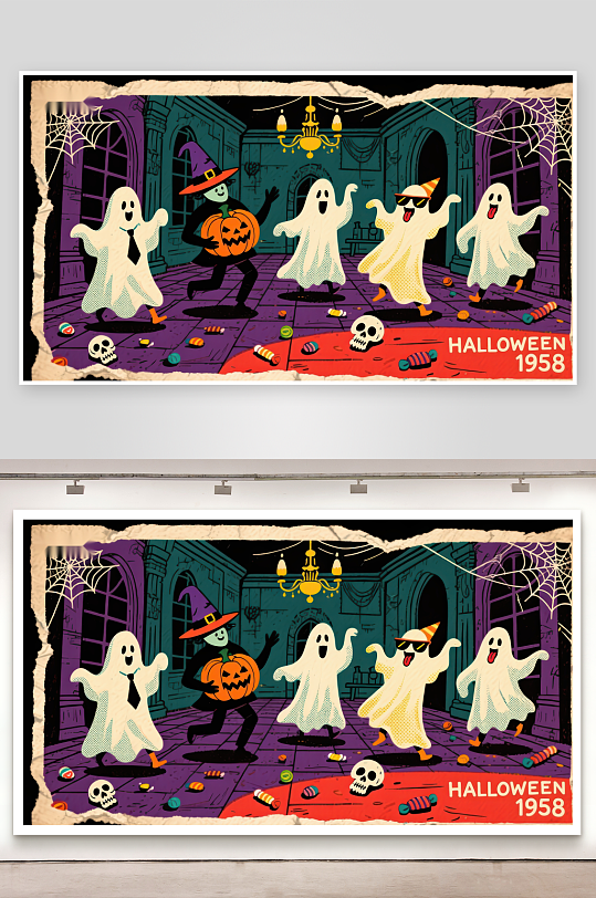 1958年万圣节幽灵与巫师的狂欢-众图网