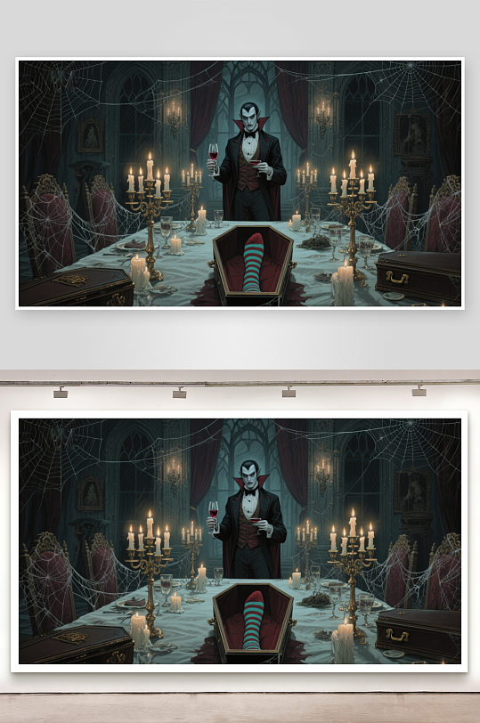 神秘古堡中的吸血鬼宴席-众图网