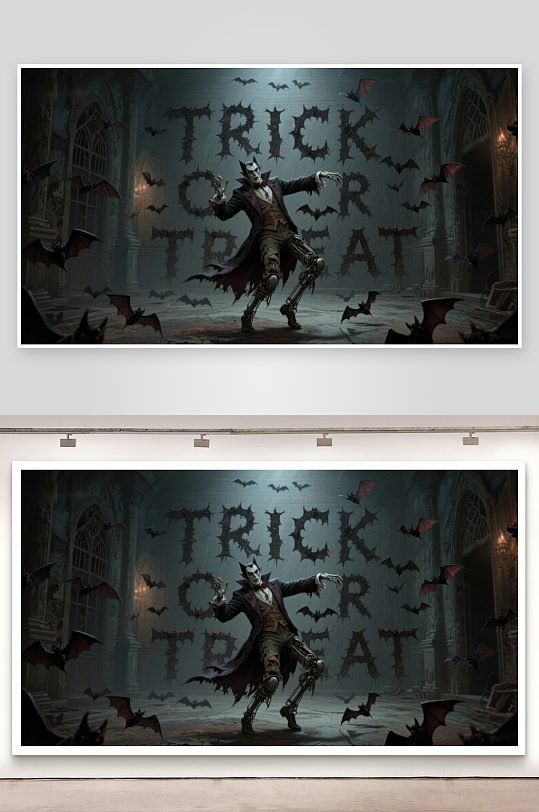 神秘吸血鬼在哥特式教堂中舞动-众图网