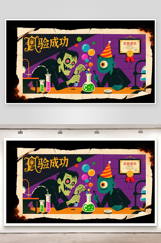 实验成功僵尸与怪物的科学狂欢-众图网