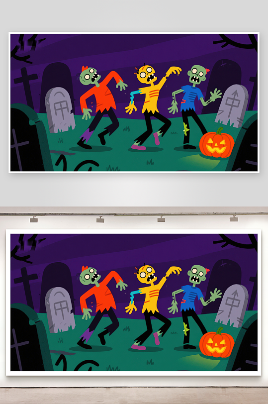 墓地里的僵尸舞会-众图网