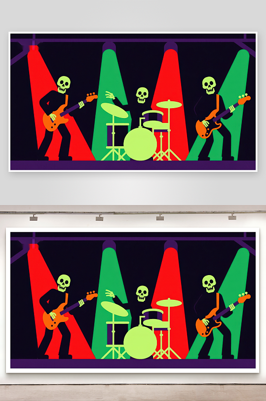 骷髅乐队现场演出-众图网