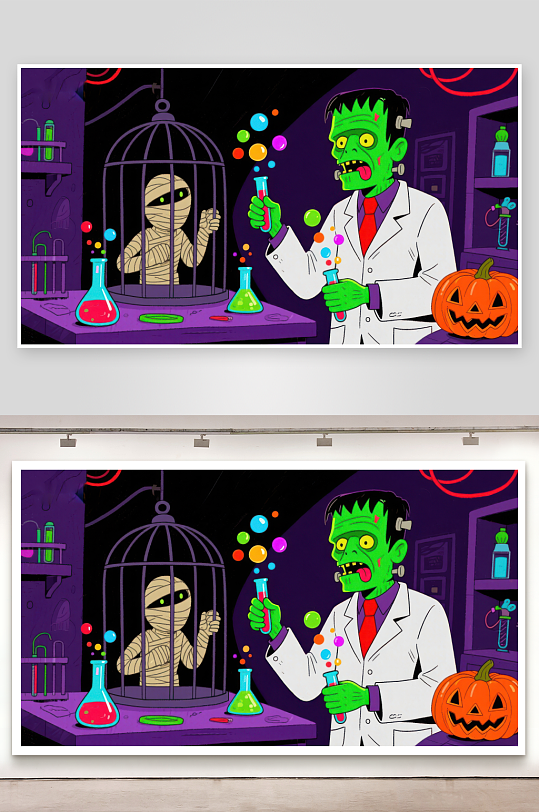 实验室里的科学怪人与木乃伊-众图网