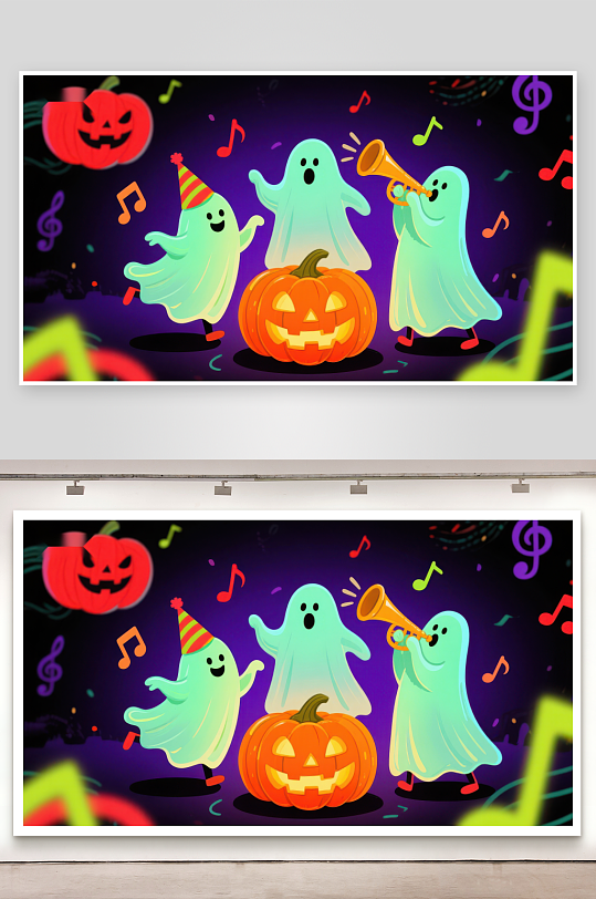 万圣节幽灵欢乐派对-众图网