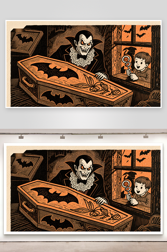 吸血鬼与小孩的奇幻夜-众图网