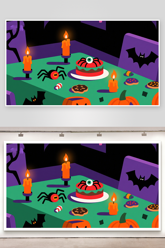 万圣节主题派对餐桌布置-众图网