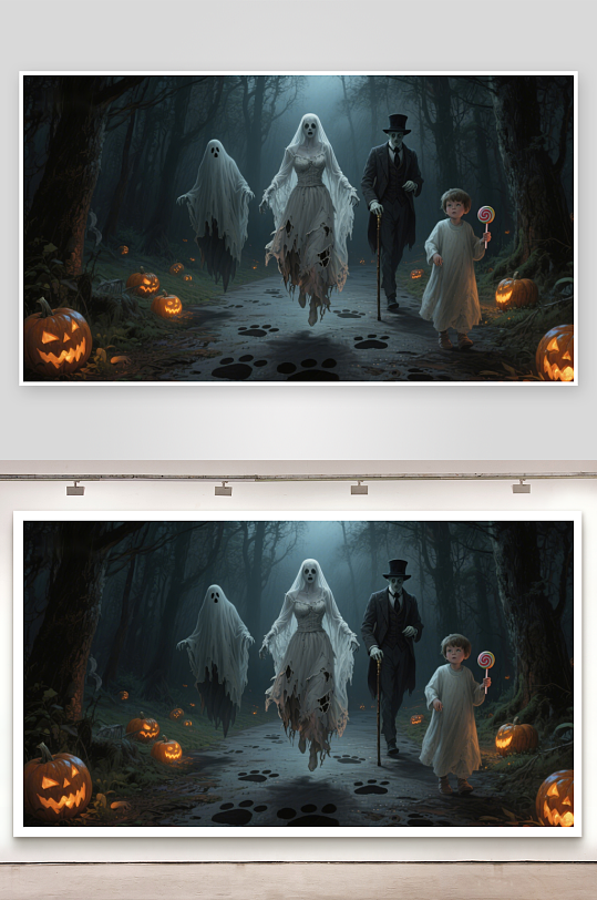 幽灵森林中的神秘夜晚-众图网