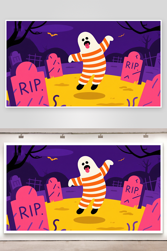 墓地里的条纹幽灵-众图网