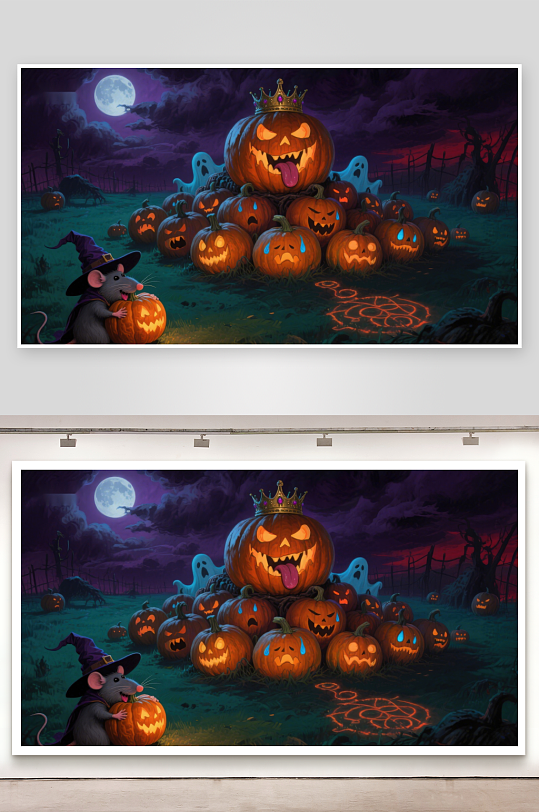 万圣节南瓜王与小鼠的奇幻夜-众图网