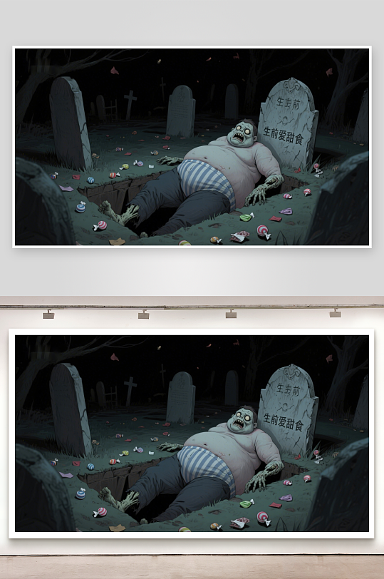 墓地中的糖果怪人-众图网