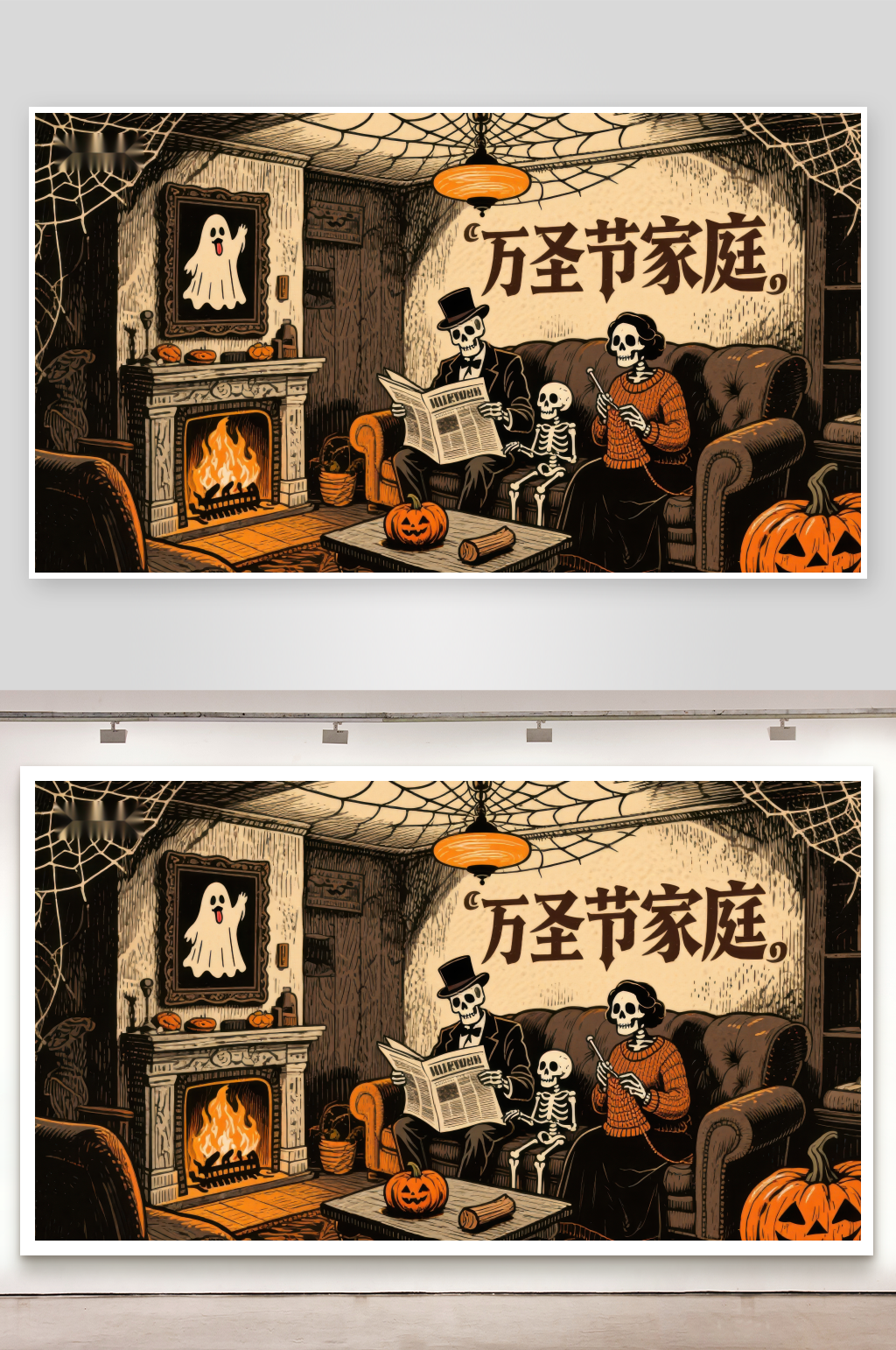 万圣节家庭温馨场景素材