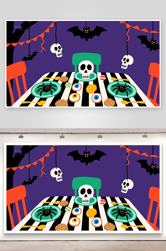 万圣节主题餐桌布置-众图网