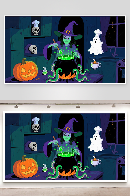 万圣节女巫厨房魔法-众图网