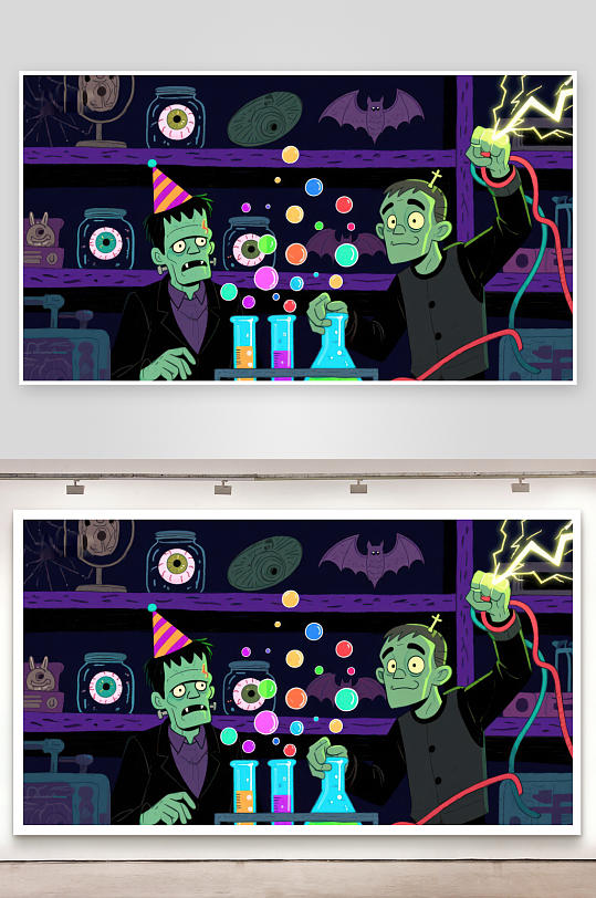 实验室里的绿色怪物实验-众图网