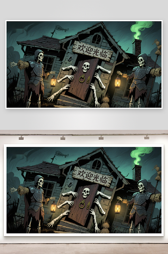 骷髅守卫的神秘小屋-众图网