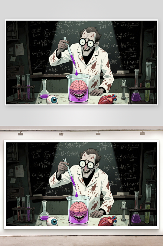 疯狂科学家实验大脑-众图网