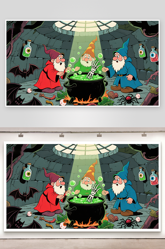 三位小矮人魔法实验室-众图网