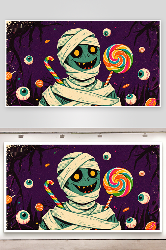 糖果骷髅万圣节的甜蜜恐怖-众图网