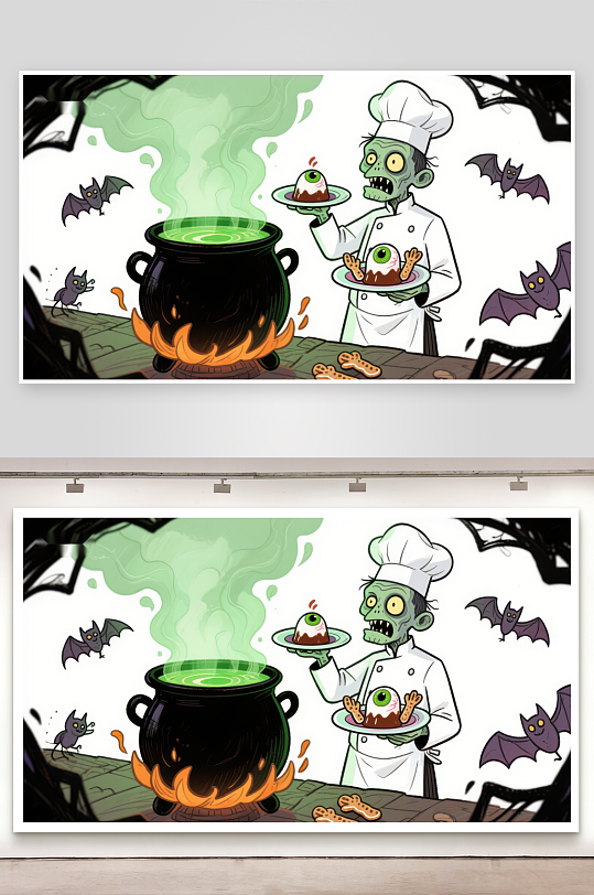 僵尸厨师烹制神秘美食-众图网