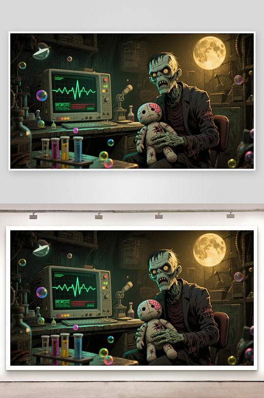 实验室中的僵尸与玩偶-众图网