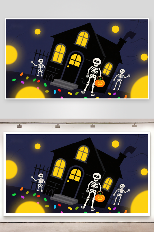 万圣夜骷髅前院狂欢-众图网