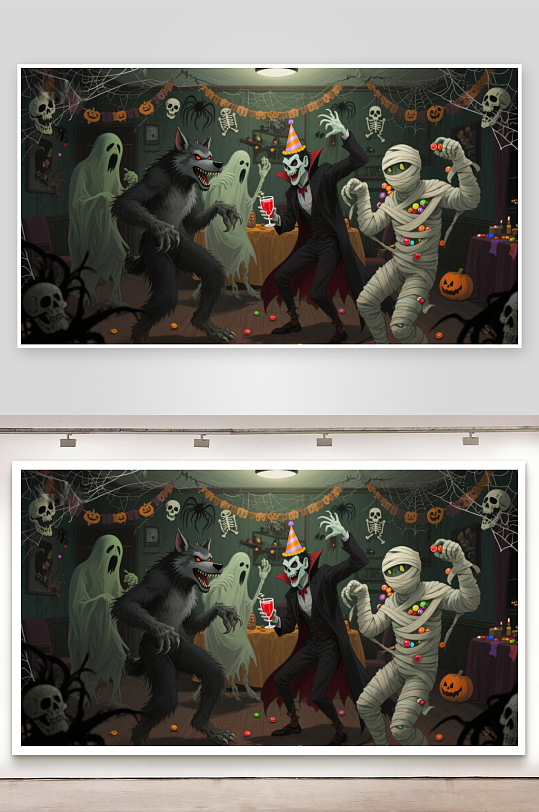 万圣节派对怪物们的欢乐时光-众图网
