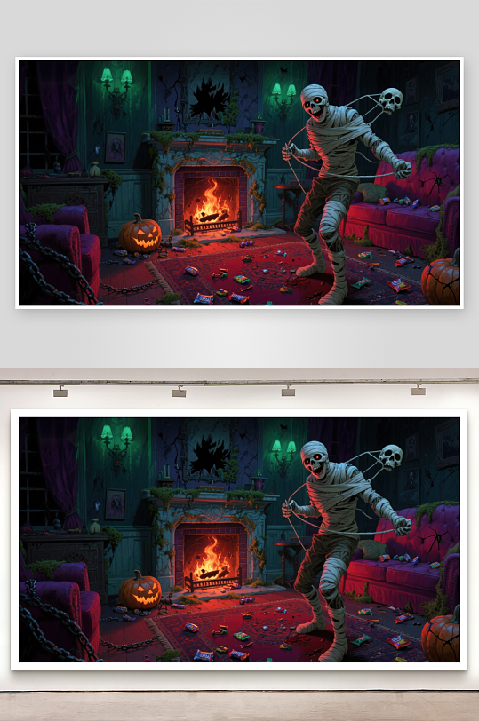 万圣节夜的神秘木乃伊-众图网