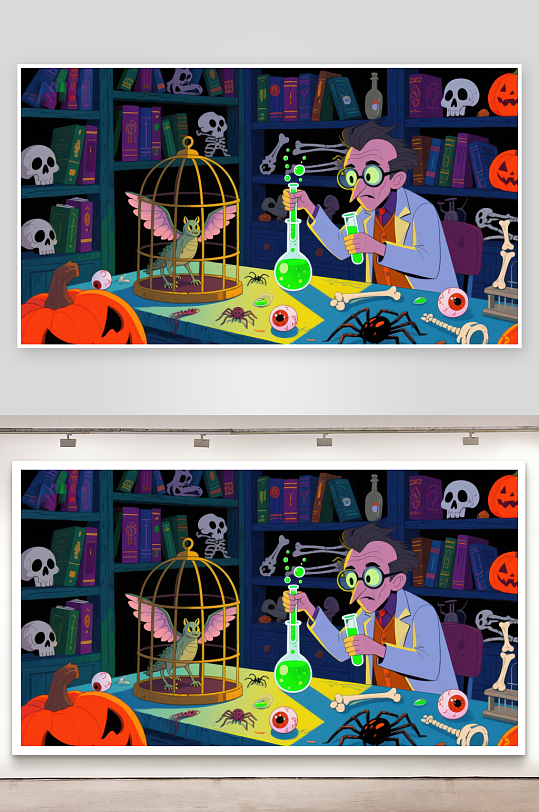 科学家在实验室中进行魔法实验-众图网