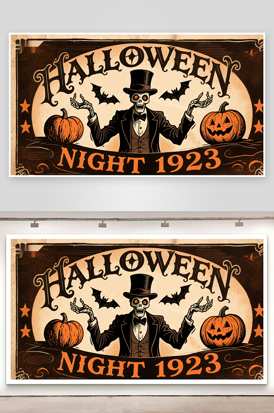 1923年万圣节夜复古海报-众图网