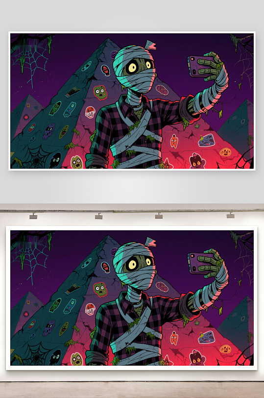 木乃伊自拍万圣节夜的搞怪瞬间-众图网